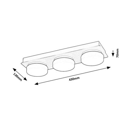 Rabalux - Plafoniera LED da bagno 3xLED/6W/230V IP44 nero