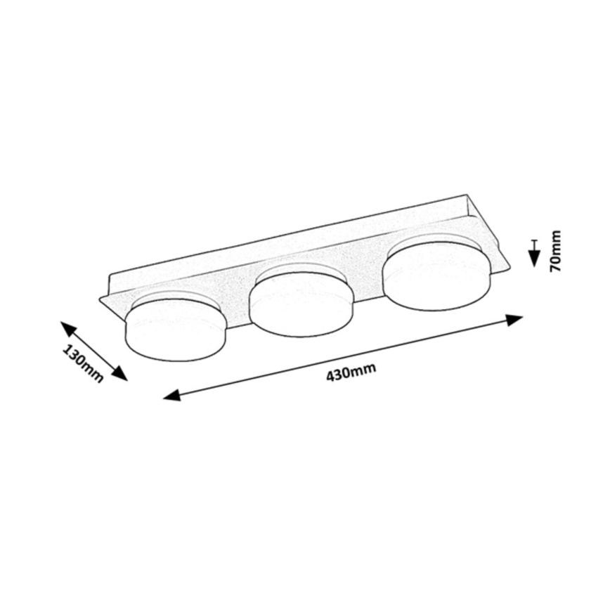 Rabalux - Plafoniera LED da bagno 3xLED/6W/230V IP44 nero