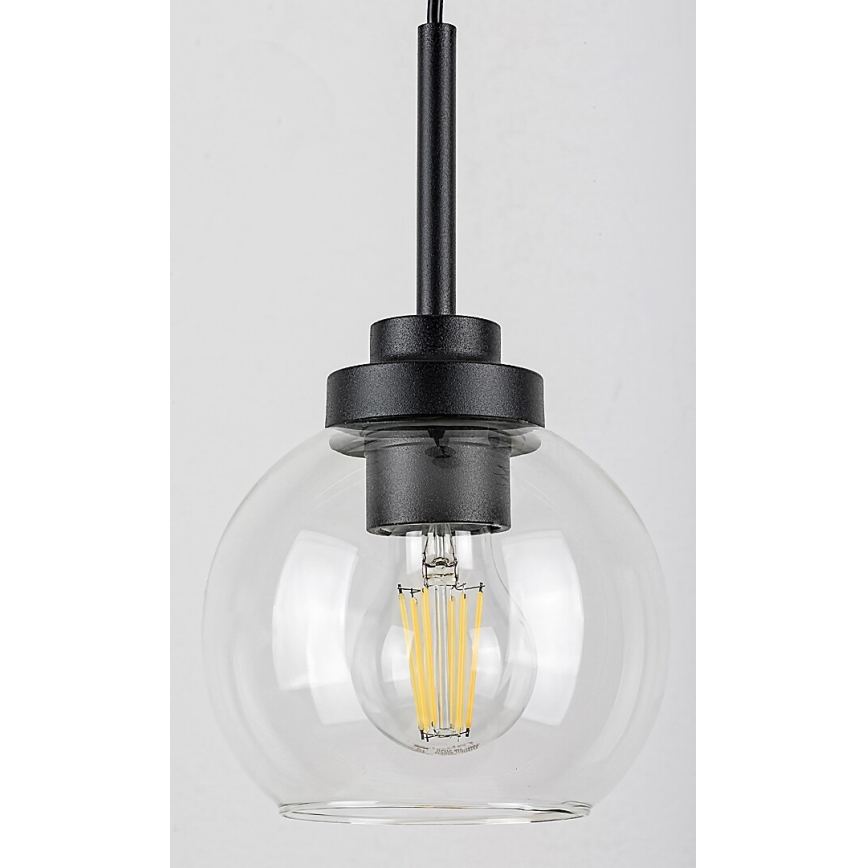 Rabalux - Hängeleuchte an Schnur für Badezimmer 1xE27/15W/230V schwarz IP44