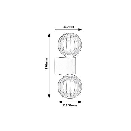 Rabalux - Applique da bagno 2xG9/3,5W/230V IP44 nero
