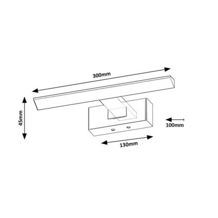 Rabalux - Illuminazione a LED per specchio da bagno LED/6W/230V IP44 30 cm nero