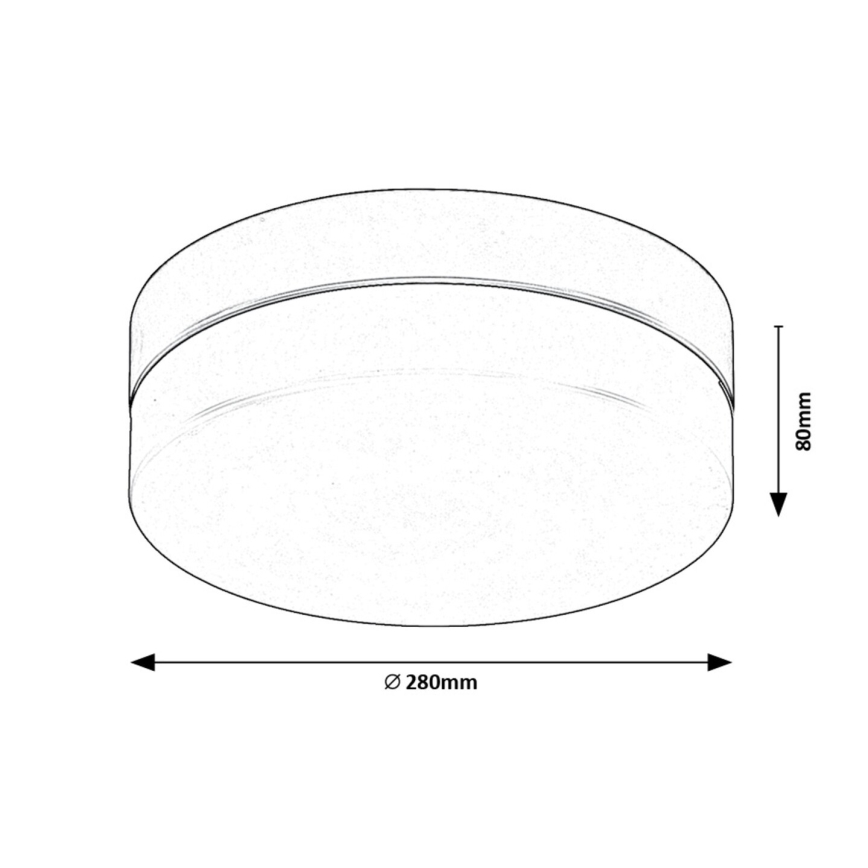 Rabalux - Plafoniera LED da bagno LED/18W/230V IP44 4000K diametro 28 cm nero
