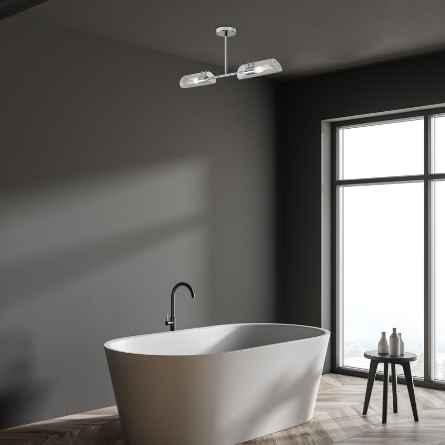 Rabalux - Badezimmer-Deckenleuchte an Stange 2xE14/12W/230V IP44 glänzendes Chrom