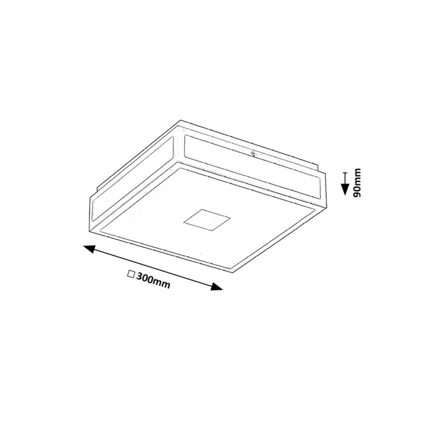 Rabalux - Plafoniera da bagno LED/18W/230V IP44 nera 30x30 cm