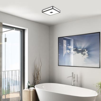 Rabalux - Plafonnier LED pour salle de bains LED/18W/230V IP44 noir 30x30 cm
