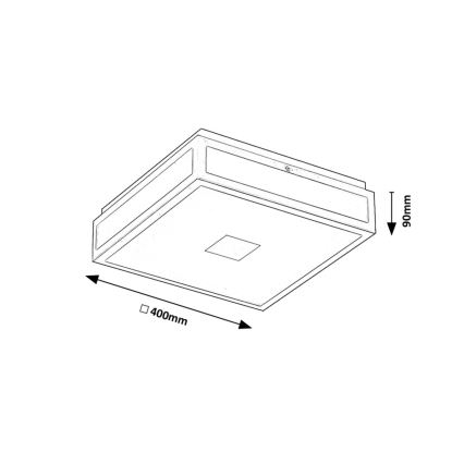 Rabalux - Plafoniera LED da bagno LED/24W/230V IP44 4000K 40x40 cm nero