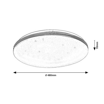 Rabalux – Plafonnier LED pour salle de bains, 40 W, 230 V, IP44, 4000 K, Ø 48 cm