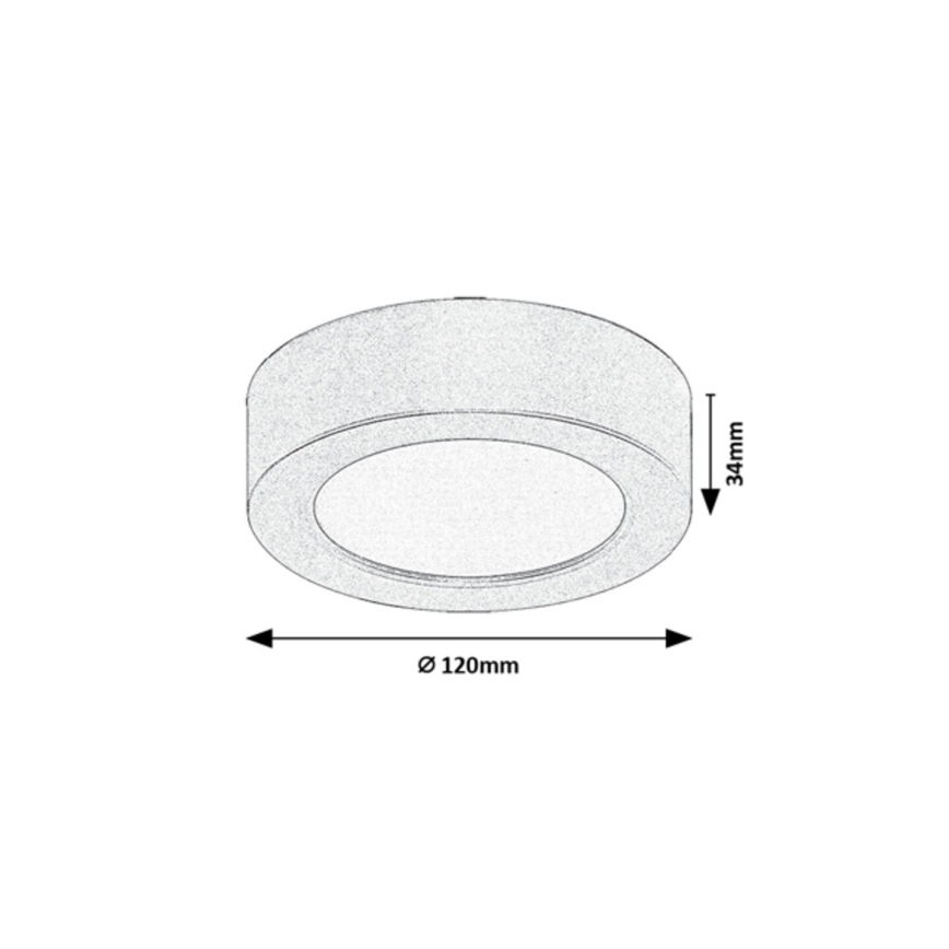 Rabalux - Plafonnier LED pour salle de bains LED/7W/230V Ø 12 cm IP44 noir