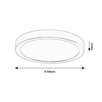 Rabalux - LED Plafoniera da bagno LED/30W/230V Ø 30 cm IP44 nera