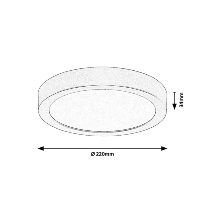Rabalux - Plafoniera da bagno LED 24W 230V Ø 22 cm IP44, finitura oro