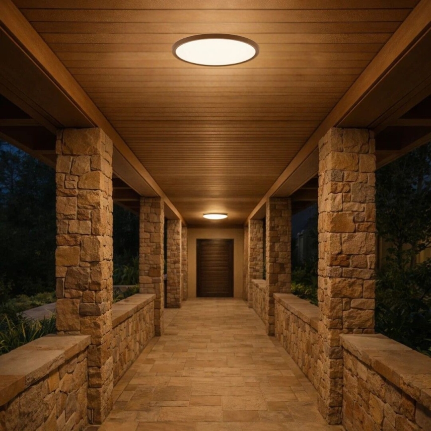 Rabalux - LED-Badezimmer-Deckenleuchte LED/18W/230V 3000/4000/6000K Ø 29 cm IP44 braun