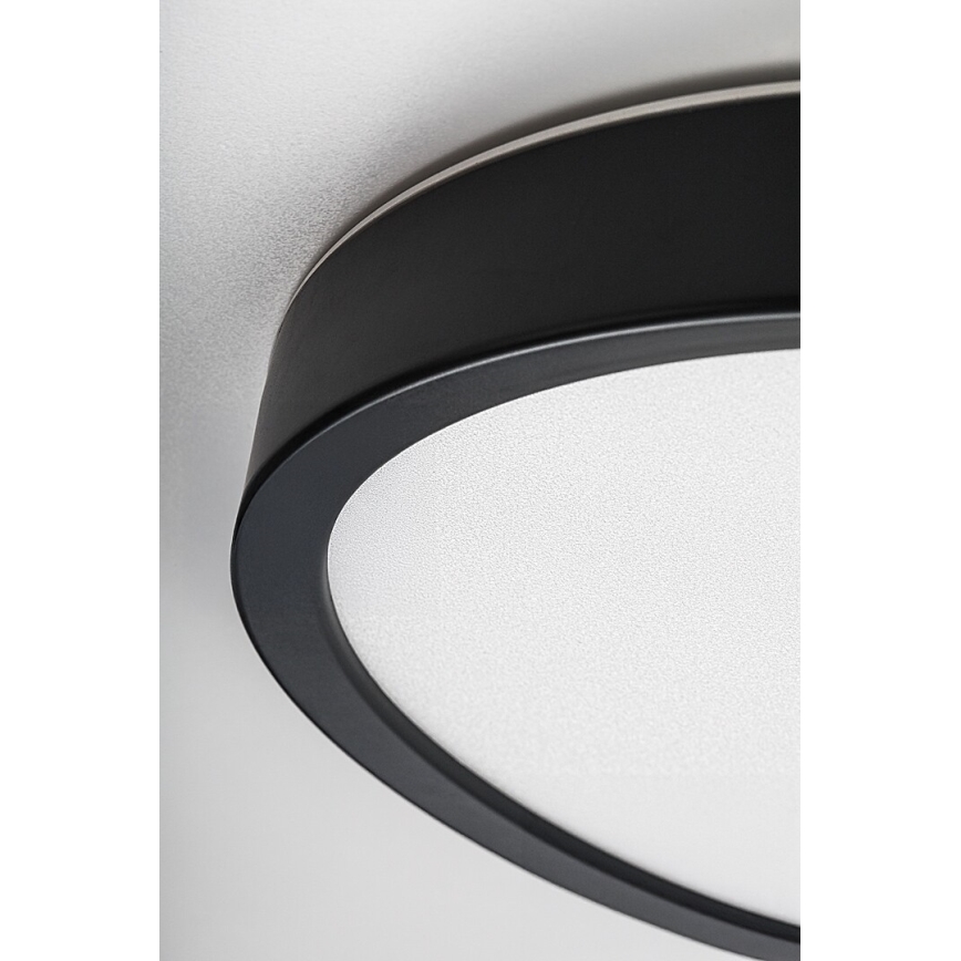 Rabalux - Plafoniera da bagno a LED 18W/230V 3000/4000/6000K Ø 29 cm IP44 nero