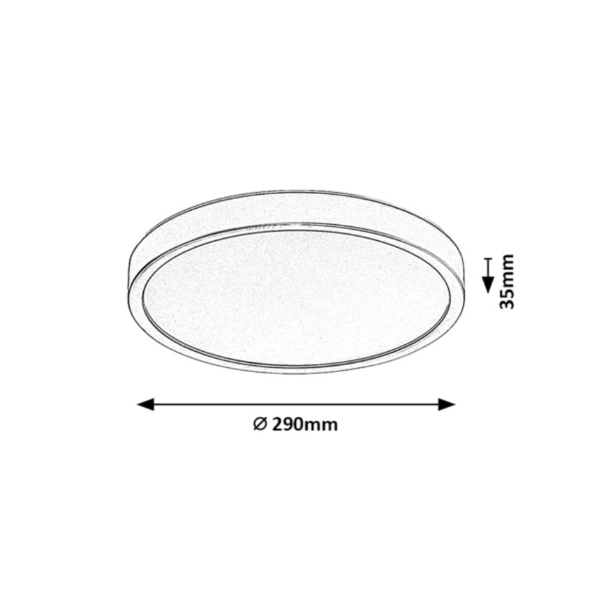 Rabalux - Plafoniera da bagno a LED 18W/230V 3000/4000/6000K Ø 29 cm IP44 nero