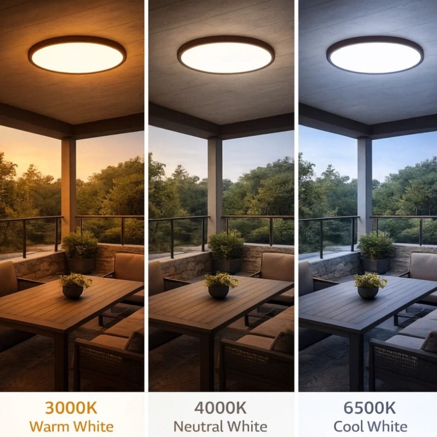 Rabalux - Plafonnier LED pour salle de bains LED/24W/230V 3000/4000/6000K Ø 40 cm IP44 brun