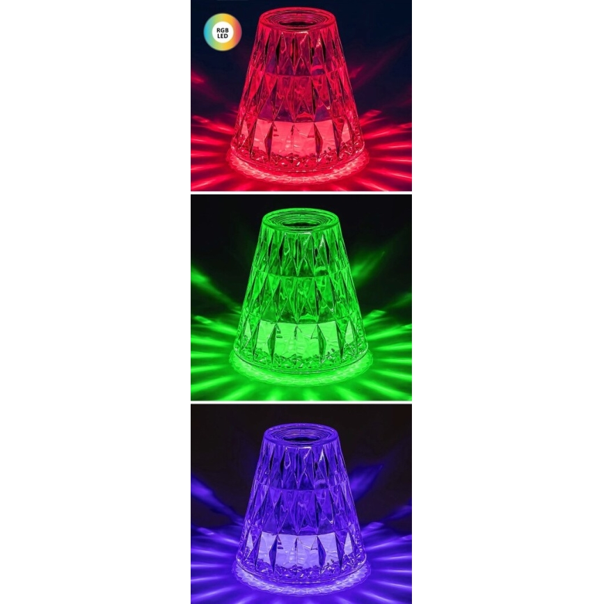 Rabalux - LED RGB Lampe de table à intensité variable rechargeable LED/2W/5V 3000K
