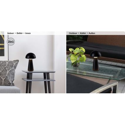 Rabalux - Dimmbare, aufladbare LED-Touch-Tischleuchte für den Außenbereich LED/3W/5V 2000mAh IP44