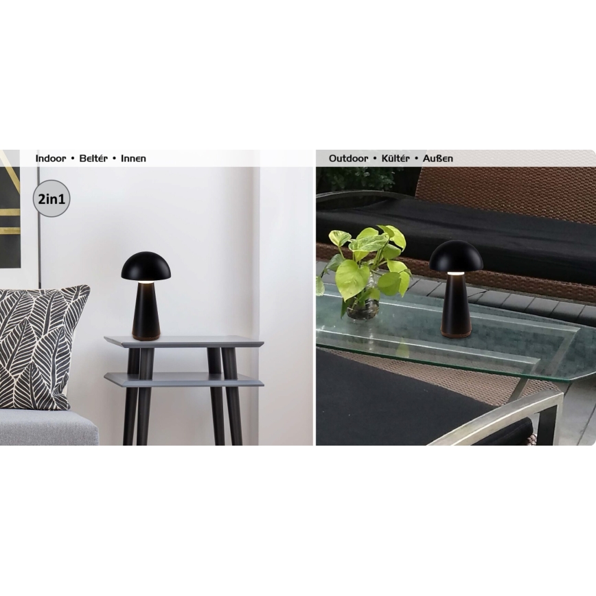 Rabalux - Dimmbare, aufladbare LED-Touch-Tischleuchte für den Außenbereich LED/3W/5V 2000mAh IP44