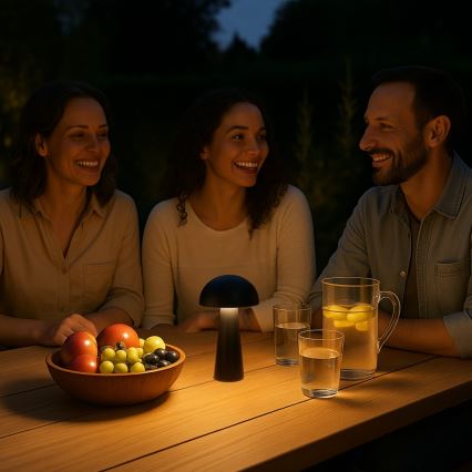 Rabalux - Dimmbare Touch-Außenlampe, wiederaufladbar, LED/1,5W/5V, IP44, 1200 mAh, USB, schwarz