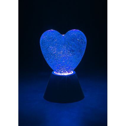 Rabalux - Lampe décorative LED RGB en forme de cœur, 0,8 W, 3xAA