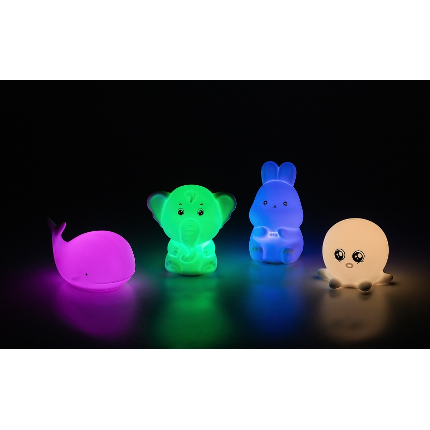 Rabalux - Veilleuse tactile LED RGB LED/0,05W/1xCR2032 baleine