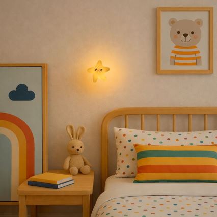 Rabalux - Lampada da notte per bambini LED ricaricabile dimmerabile a sfioramento LED/2,7W/5V 200 mAh a forma di stella