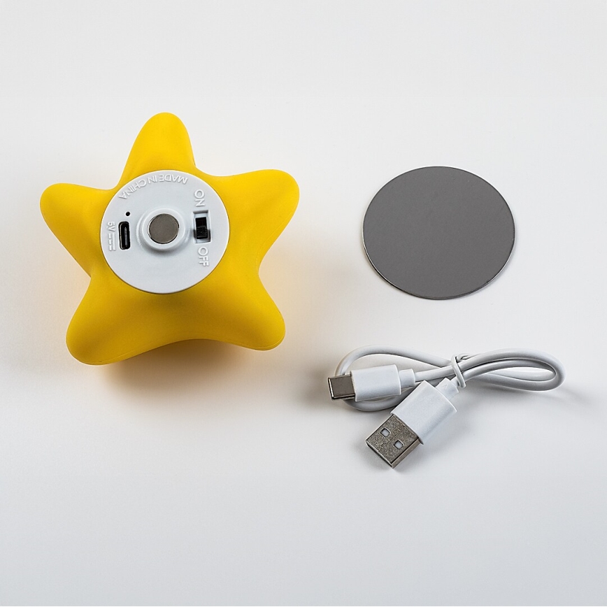 Rabalux - Lampada da notte per bambini LED ricaricabile dimmerabile a sfioramento LED/2,7W/5V 200 mAh a forma di stella