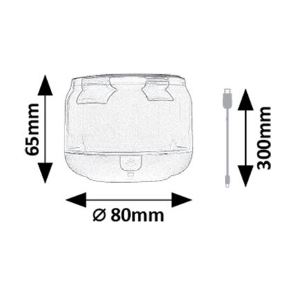 Rabalux - Lampada da tavolo RGB con altoparlante RGB/3W/3,7V 500mAh