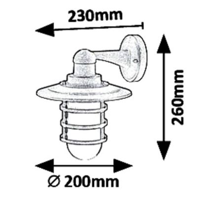 Rabalux 7677 - Applique da esterno DARRINGTON 1xE27/20W/230V IP44