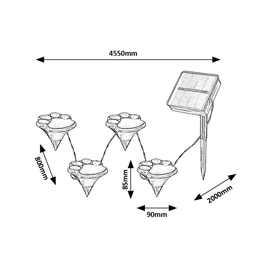 Rabalux - Lampada LED solare 4xLED/0,06W/1,2V IP44
