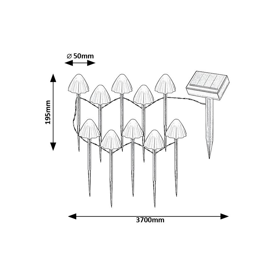 Rabalux - Éclairage solaire 10xLED/0,2W/1,2V IP44
