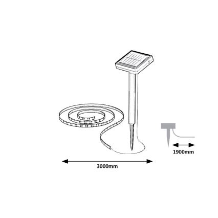 Rabalux - Striscia solare LED LED/0,26W/3,2V 4,9m IP44