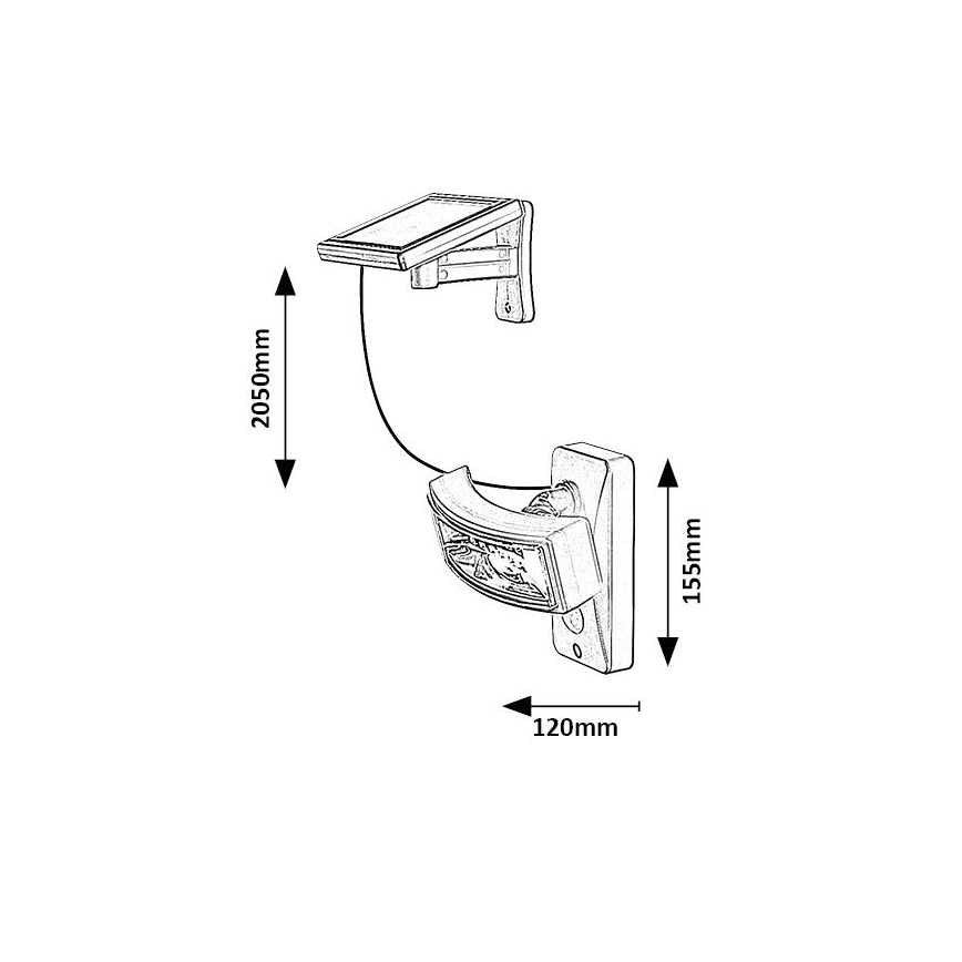 Rabalux - Luce solare a LED con sensore LED/2,4W/3,7V IP44 1200 mAh