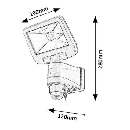 Rabalux - Riflettore LED solare con sensore LED/5W/3,7V IP44 2500 mAh