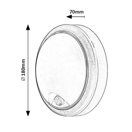 Rabalux - Applique LED da esterno con sensore LED/15W/230V IP54