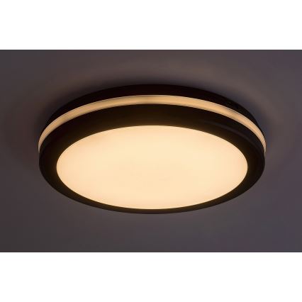 Rabalux - Plafoniera LED per bagno LED/28W/230V 3000/4000/6500K IP54 nero Ø 30 cm