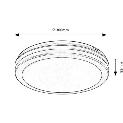 Rabalux - Plafoniera LED per bagno LED/28W/230V 3000/4000/6500K IP54 nero Ø 30 cm
