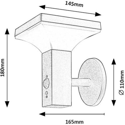 Rabalux - Applique a LED solare con sensore LED/4W/230V IP44 nero