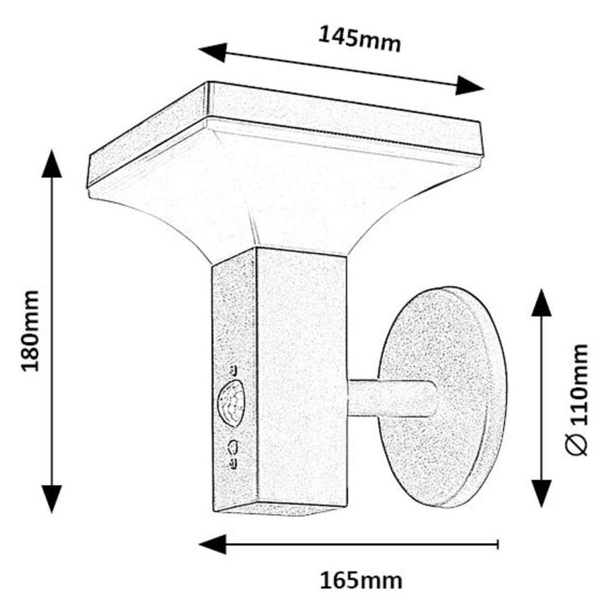 Rabalux - Applique a LED solare con sensore LED/4W/230V IP44 nero