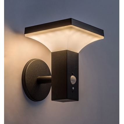 Rabalux - LED Solar-Wandleuchte mit Sensor LED/4W/230V IP44 Schwarz 2200 mAh