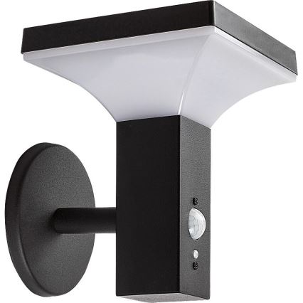 Rabalux - LED Solar-Wandleuchte mit Sensor LED/4W/230V IP44 Schwarz 2200 mAh