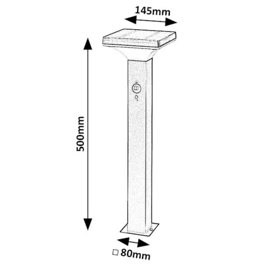 Rabalux - Lampe solaire avec détecteur LED/4W/3,7V IP44 noir