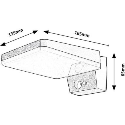 Rabalux - Applique murale solaire à intensité variable avec détecteur LED/4,4W/3,7V IP54 noir