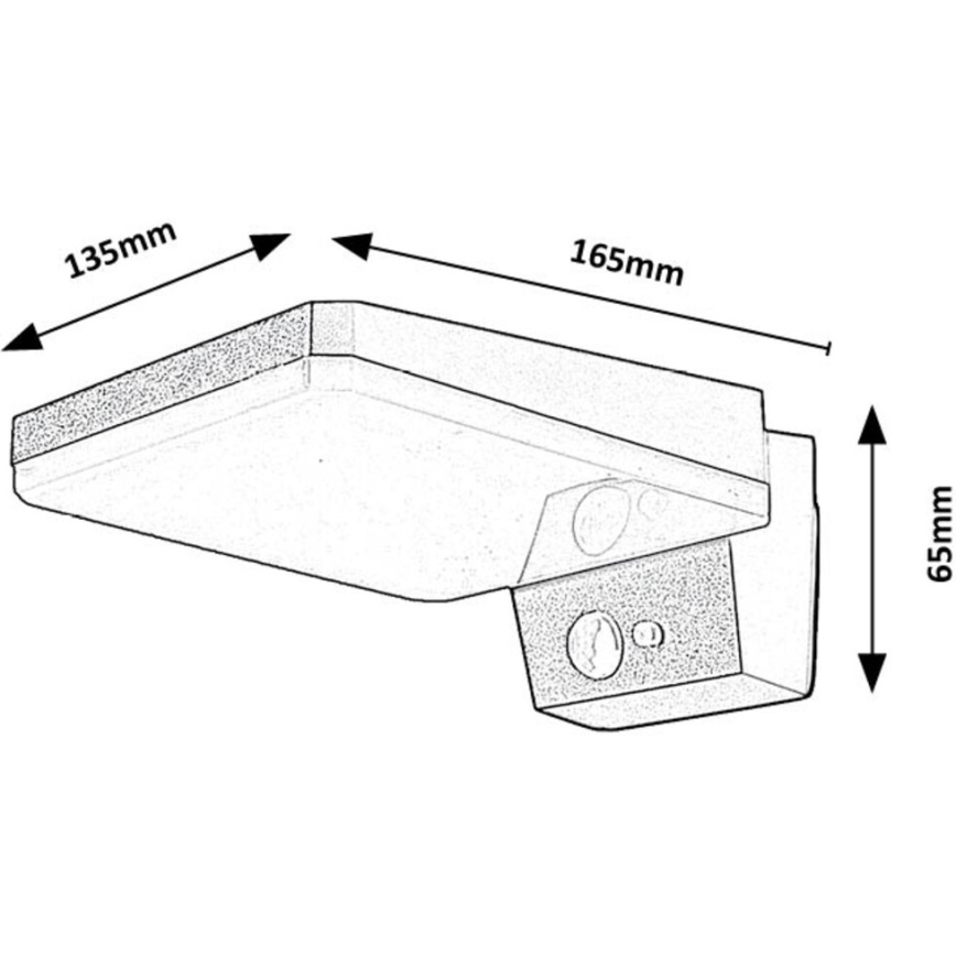 Rabalux - Applique murale solaire à intensité variable avec détecteur LED/4,4W/3,7V IP54 noir