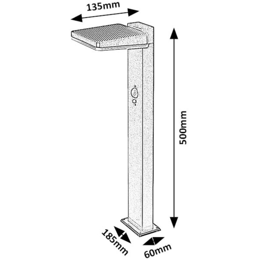 Rabalux - Lampe solaire à intensité variable avec détecteur LED/4,4W/3,7V IP54 anthracite 2200 mAh