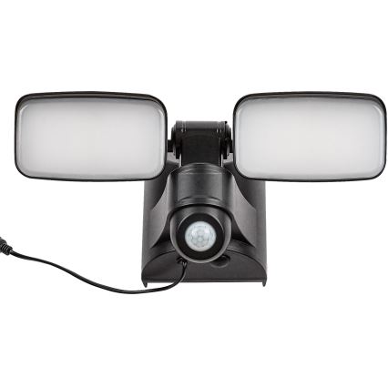 Rabalux - Applique murale solaire LED flexible avec capteur et panneau externe 2xLED/5W/3,7V IP54 noir 600 mAh