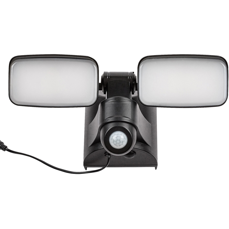 Rabalux - Applique murale solaire LED flexible avec capteur et panneau externe 2xLED/5W/3,7V IP54 noir 600 mAh