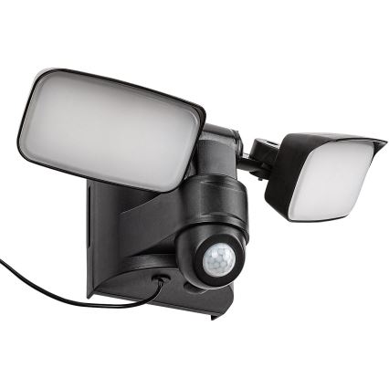Rabalux - Lampada da parete solare LED flessibile con sensore e pannello esterno 2xLED/5W/3,7V IP54 nero 600 mAh