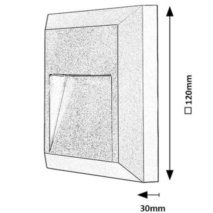Rabalux - Spot d'escalier LED d'extérieur LED/4W/230V IP65