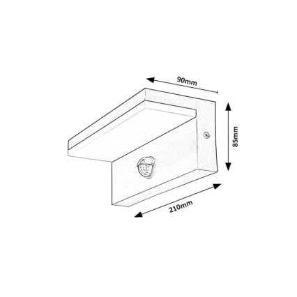 Rabalux - LED Applique da esterno con sensore LED/9W/230V 2700/4000/6500K IP54 bianco