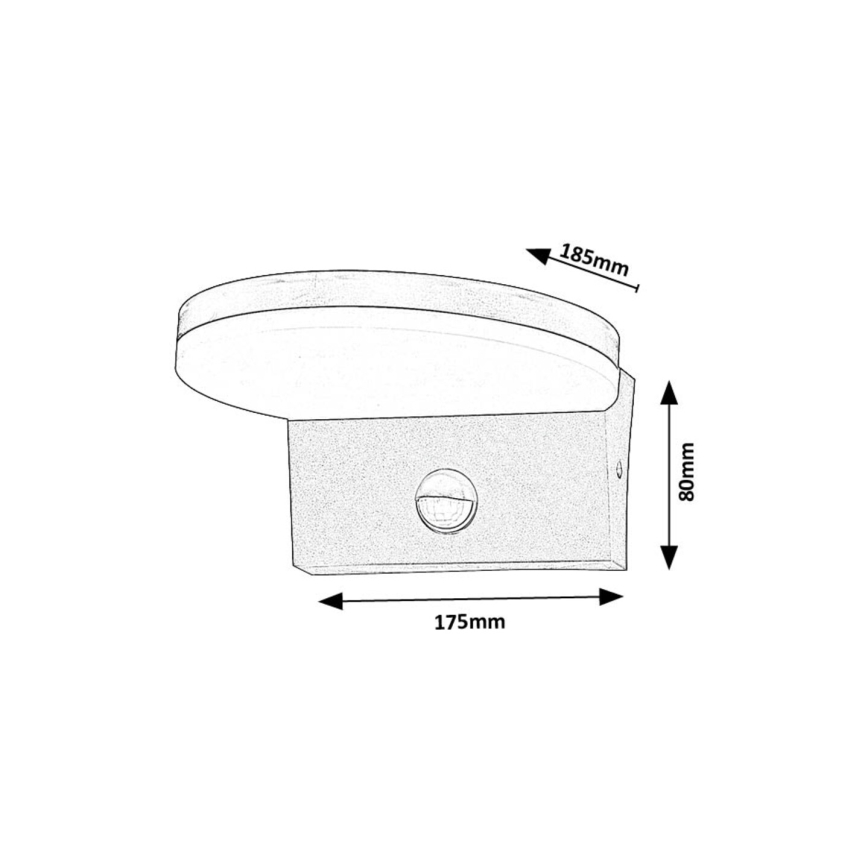 Rabalux - LED Applique da esterno con sensore LED/9W/230V 2700/4000/6500K IP54 bianco
